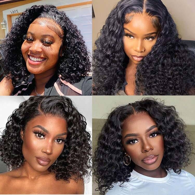 Superlove Glueless 13x4 Lace Frontal Water Wave Bob Human Hair Wig - Superlovehair
